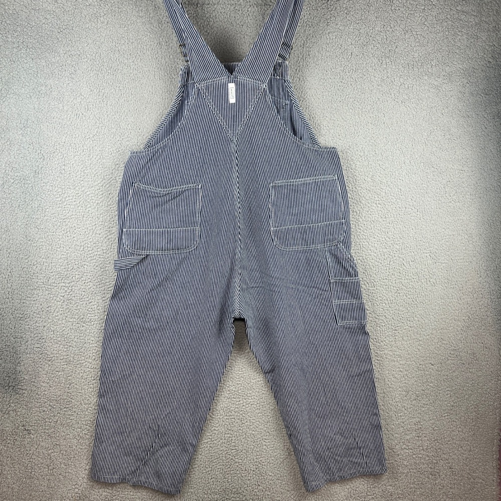 Key Hickory railroad Stripe Overalls Mens 42x28 (M: 42x23) Blue White Aristocrat - Picture 5 of 12